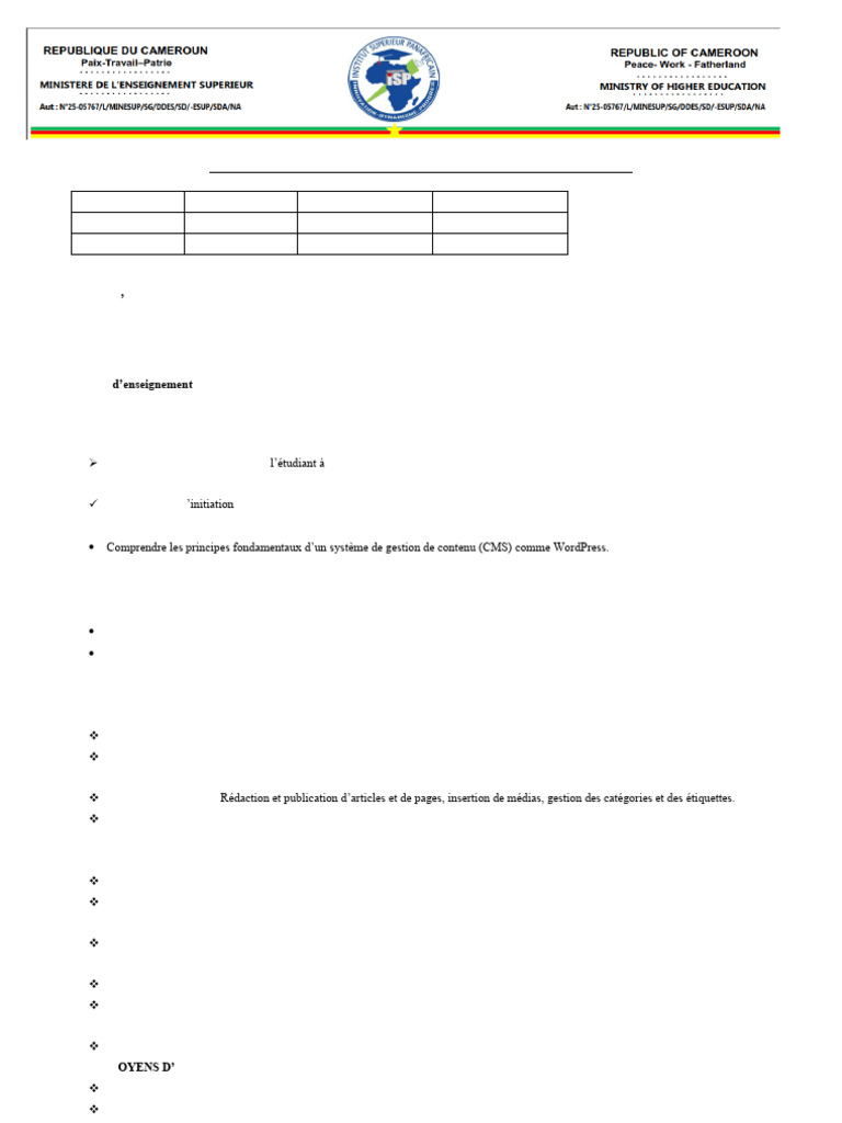 Syllabus de Conception de Site Web | PDF | WordPress | Html