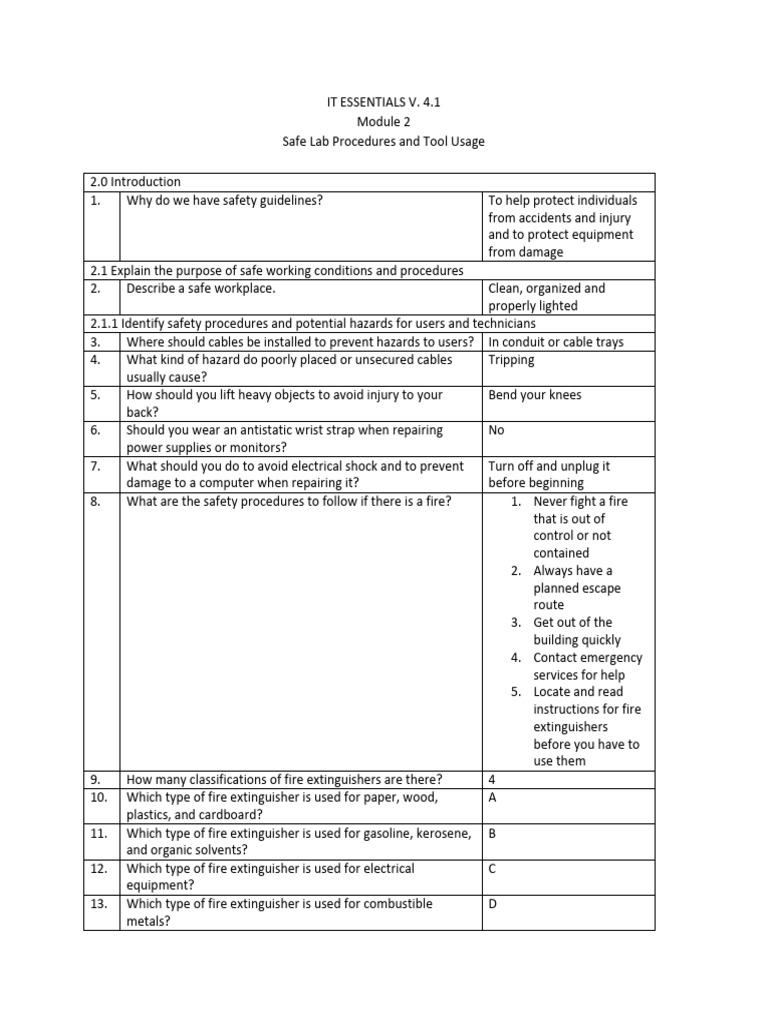 Safe Lab Procedures & Tool Usage | PDF | Electrostatic Discharge ...