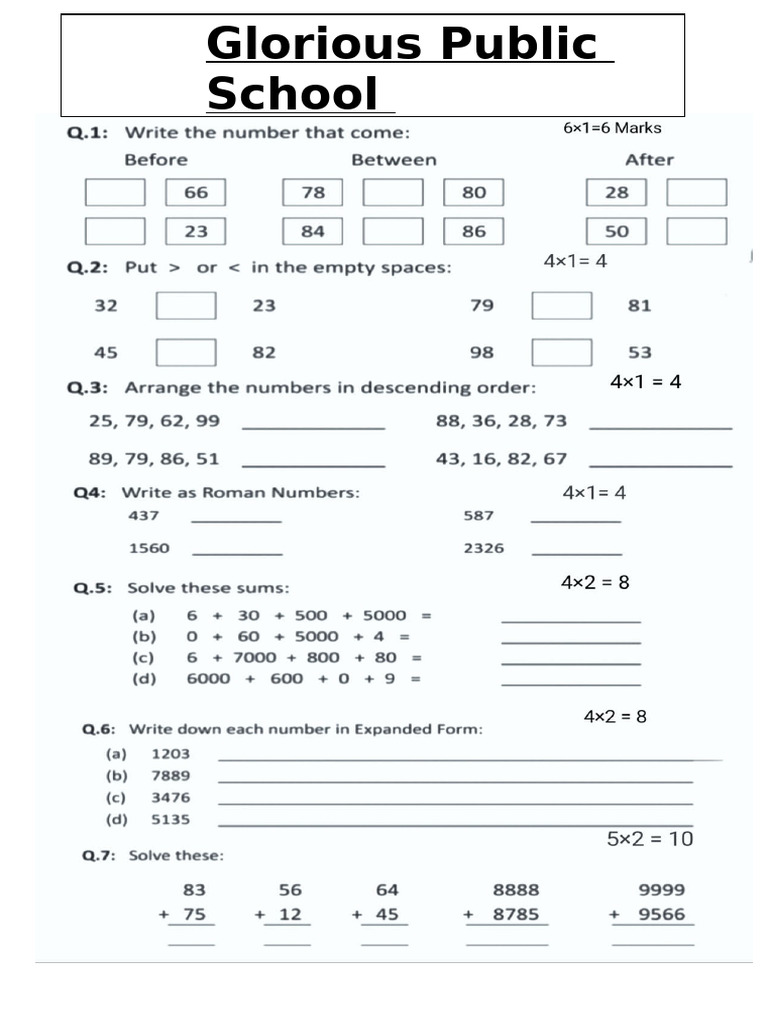 Class 1math Pdf