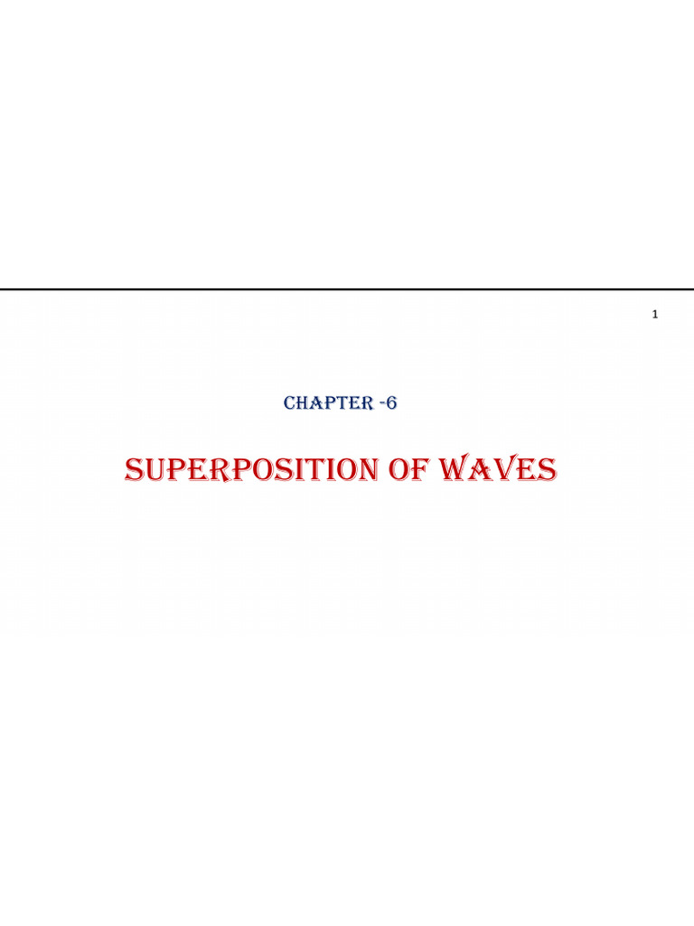 Superposition Of Waves Class 12 Notes Pdf Technology Engineering