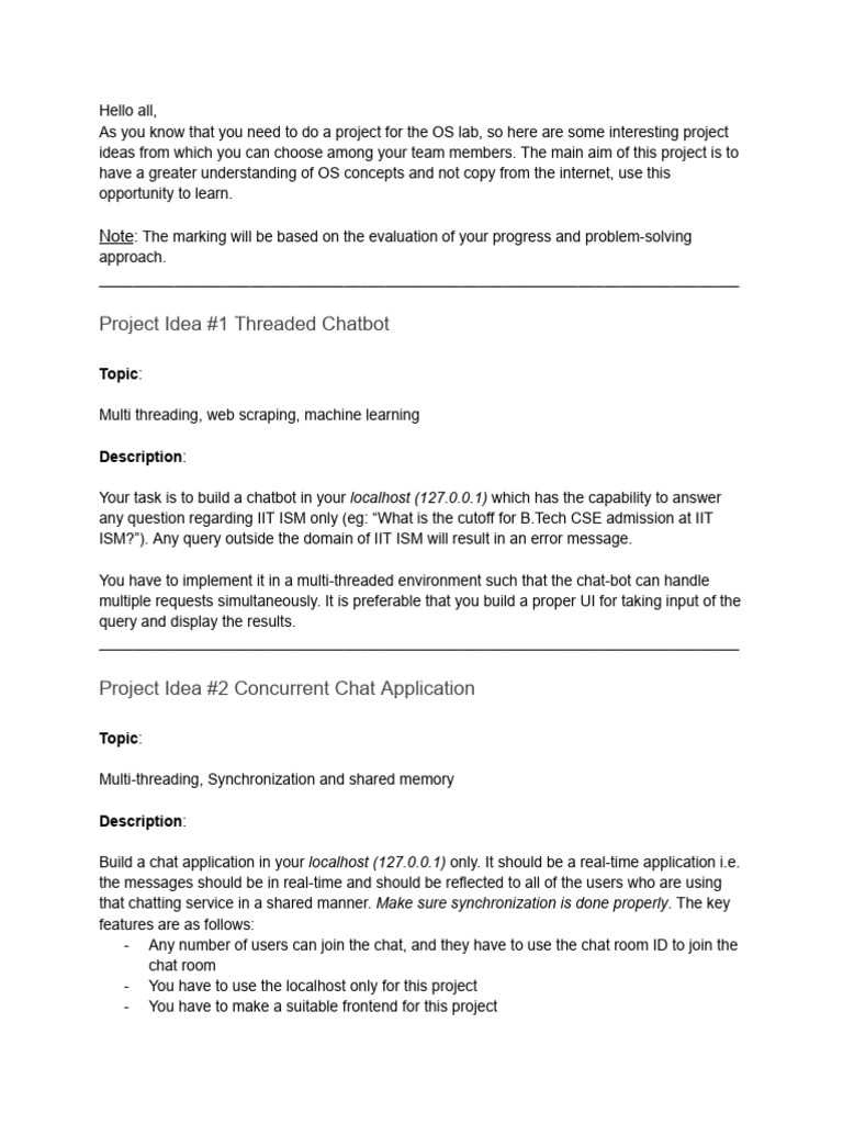 OS Lab Project Descriptions | PDF | Computer File | Directory (Computing)