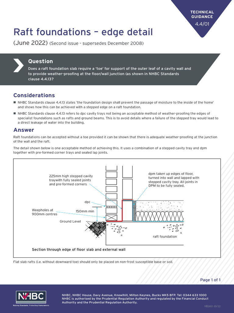 NHBC Raft Foundation Weather-Proofing | PDF | Building Engineering ...