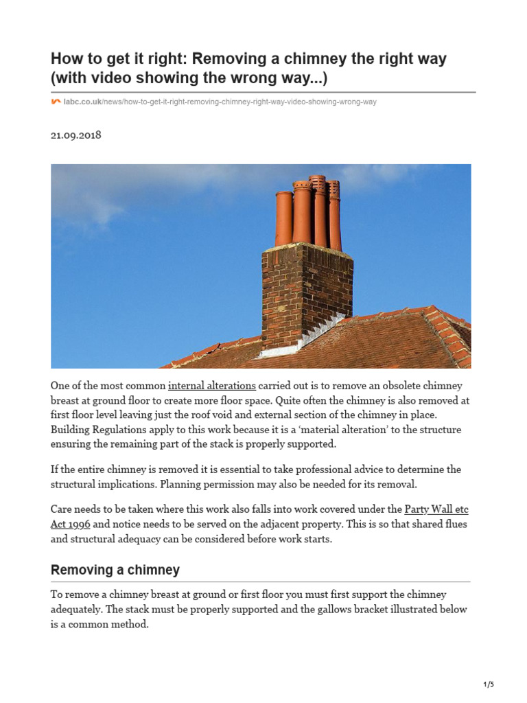 Chimney-Removal-labc Co Uk | PDF | Chimney | Drywall