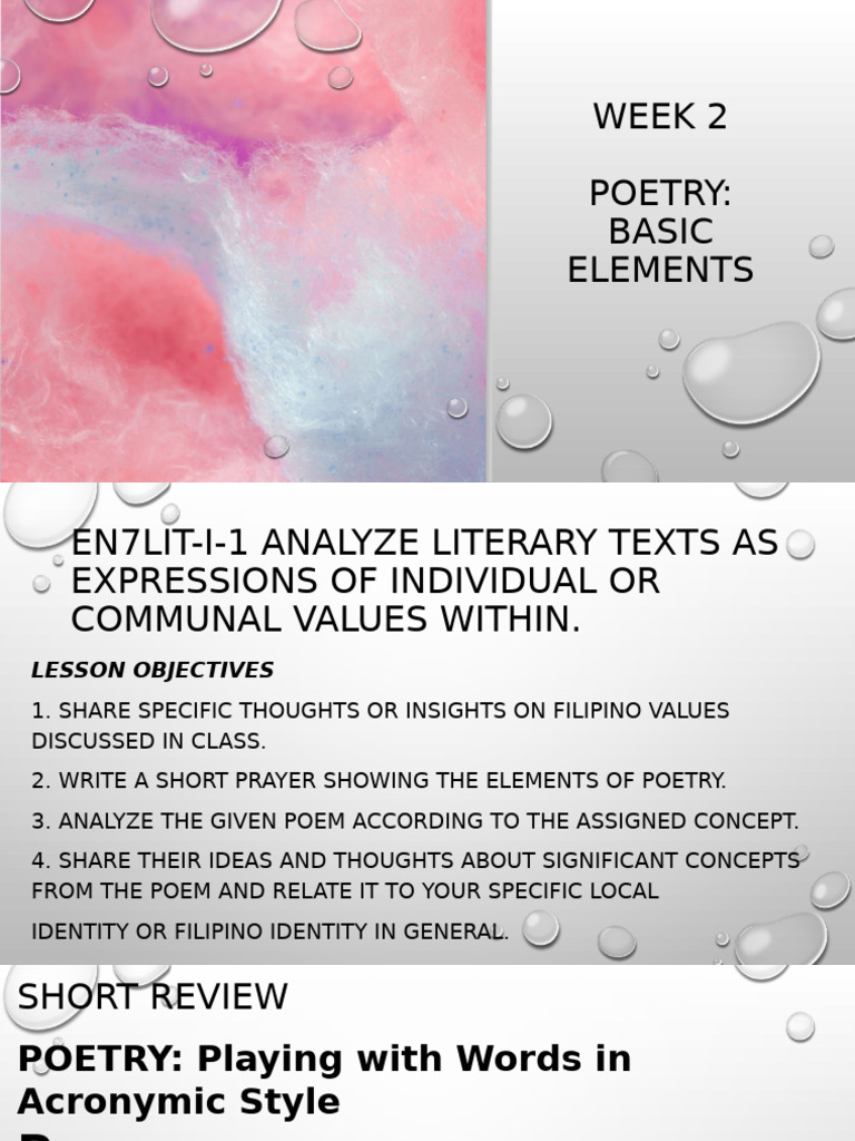 Analyzing Filipino Poetry Elements | PDF | Poetry | Rhyme