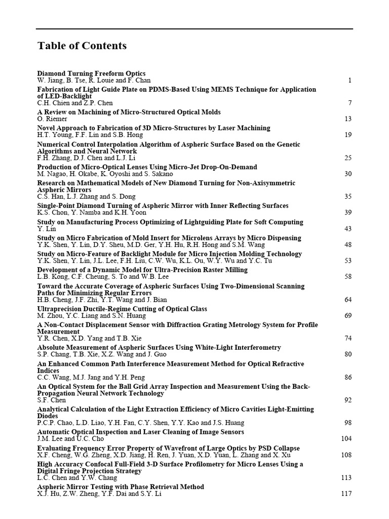 978 3 03813 190 8 - Toc | PDF | Interferometry | Optics