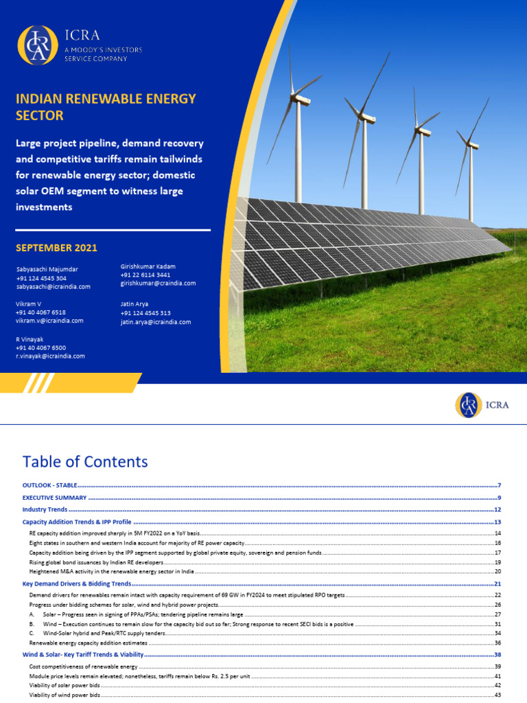 Indian Renewable Energy Sector Insights | PDF | Renewable Energy ...