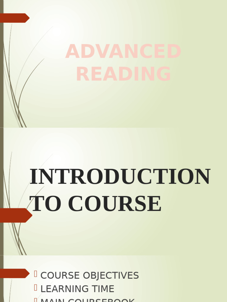 INTRODUCTION TO COURSE - Advance Reading | PDF | Science | Learning