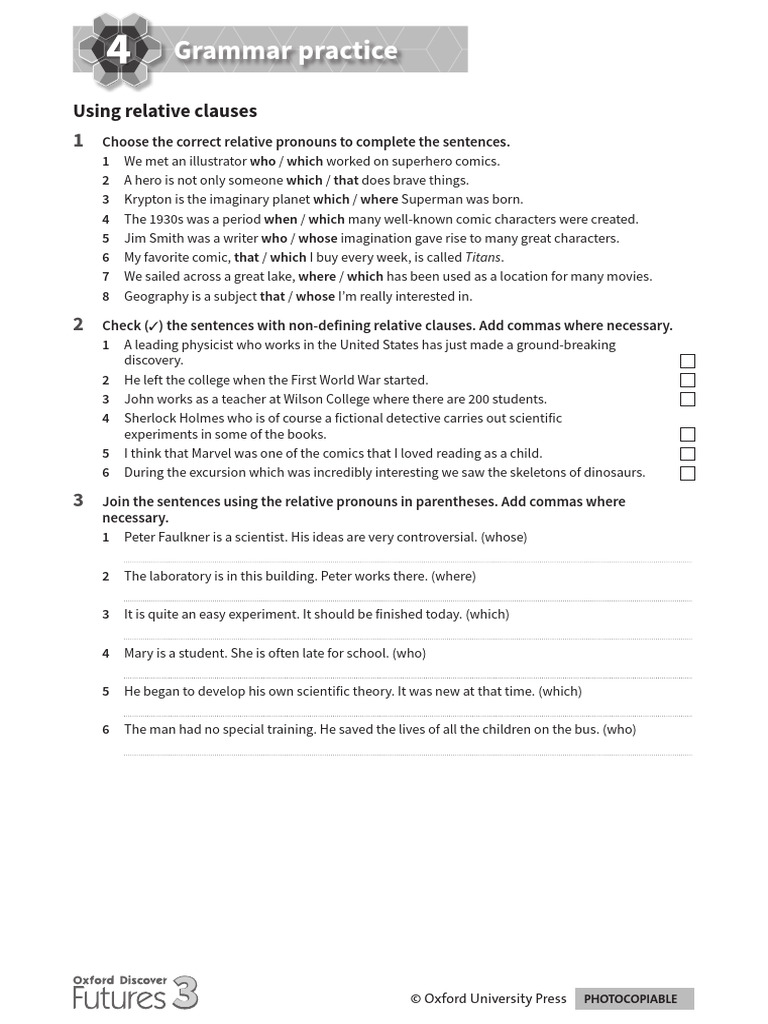 Relative Clauses Grammar Exercises | PDF | Alexander The Great