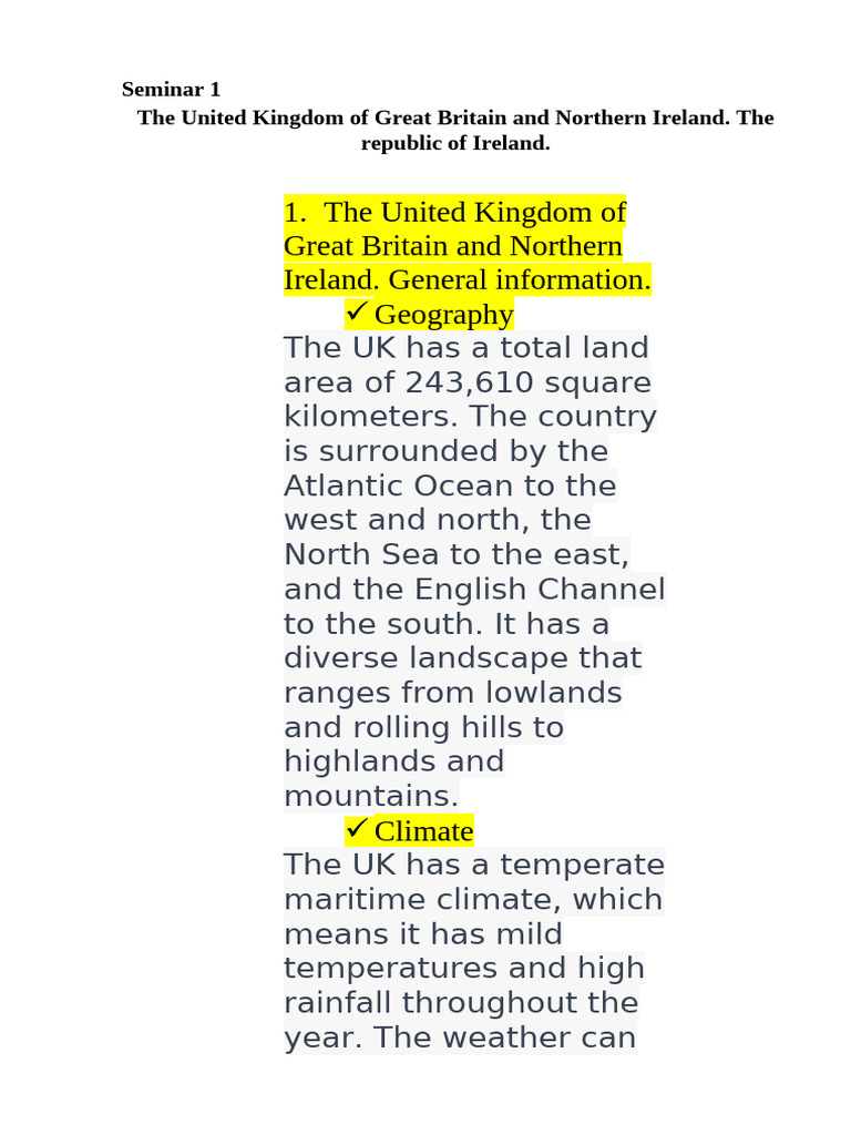 Overview of UK and Ireland History | PDF | United Kingdom Of Great ...