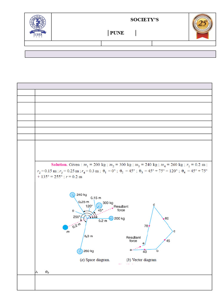Question Bank DOM Unit 1 With Solution | PDF | Center Of Mass | Rotation