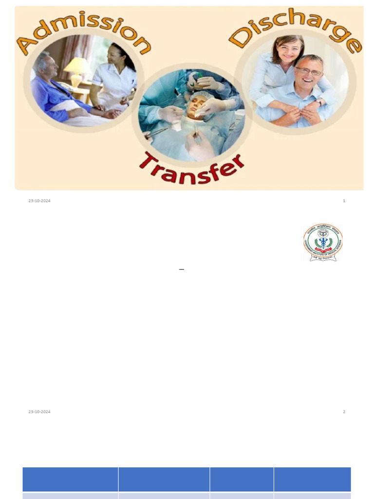 Hospital Admission and Discharge Guide | PDF | Emergency Department ...