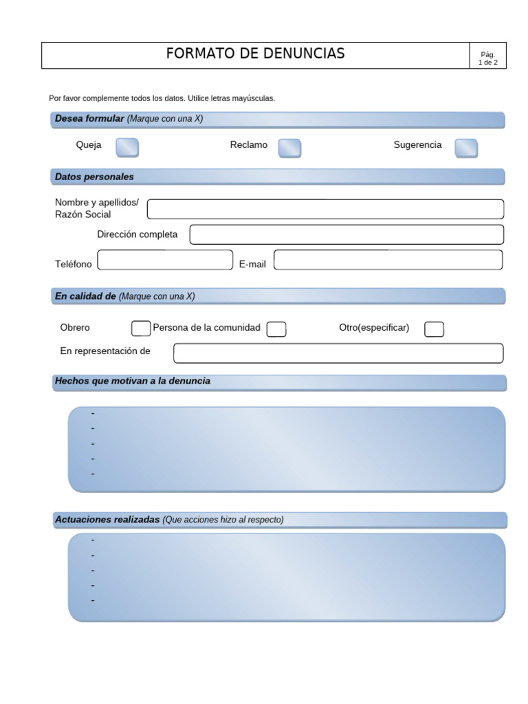 Formato-de-Quejas-y-Reclamos-GRUPO SORCE | PDF