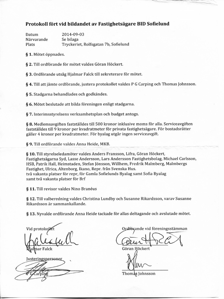 Årsmöte Protokoll | PDF