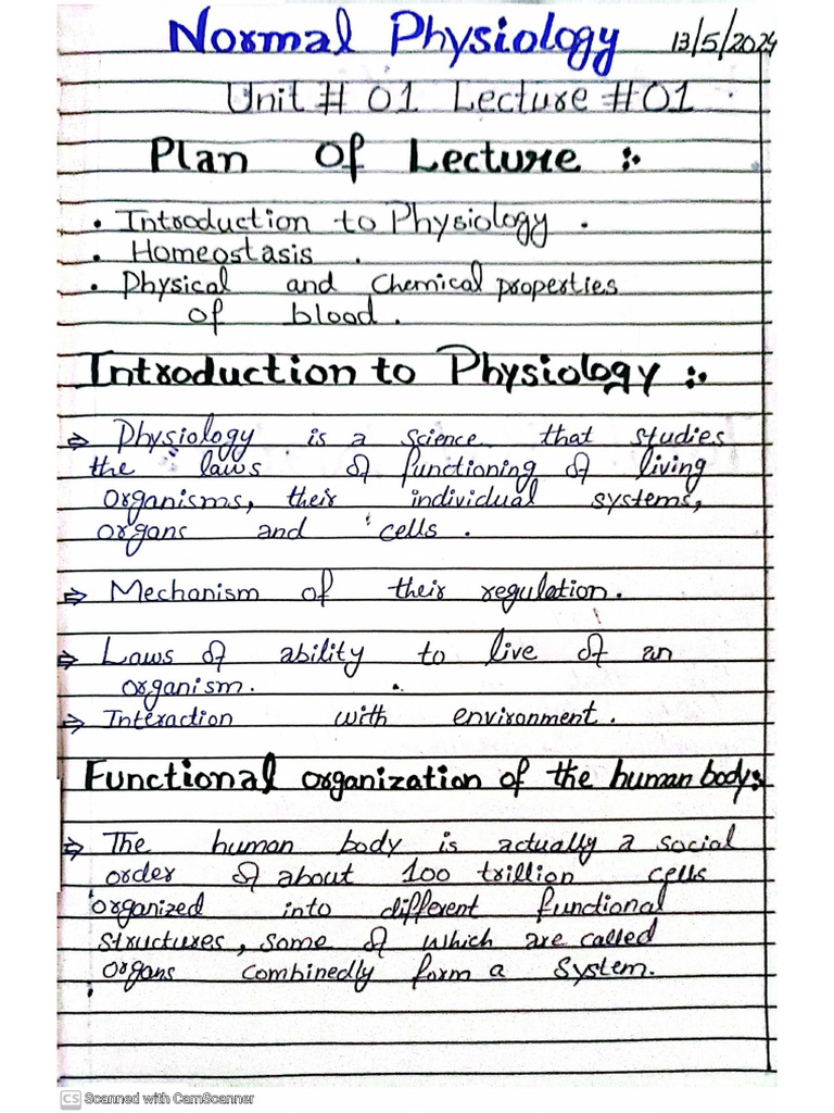 Physiology Notes | PDF