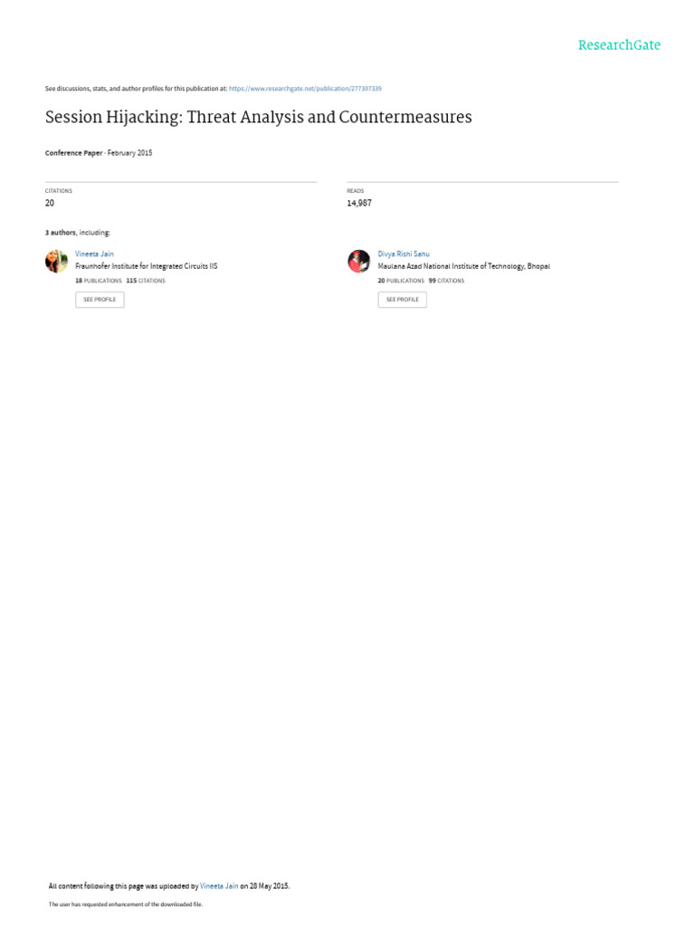 Session hijacking and countermeasures pdf http cookie world wide web