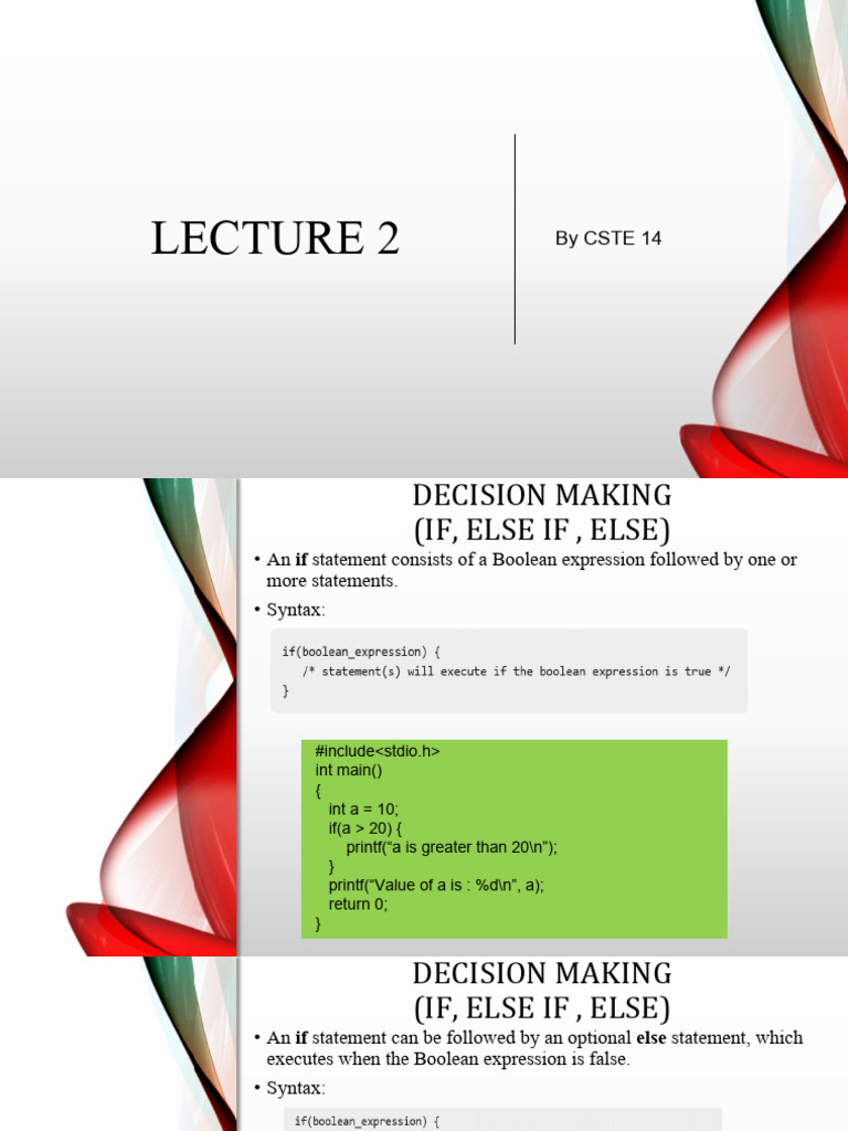 C Programming L-2 | PDF | Computer Programming | Software Engineering