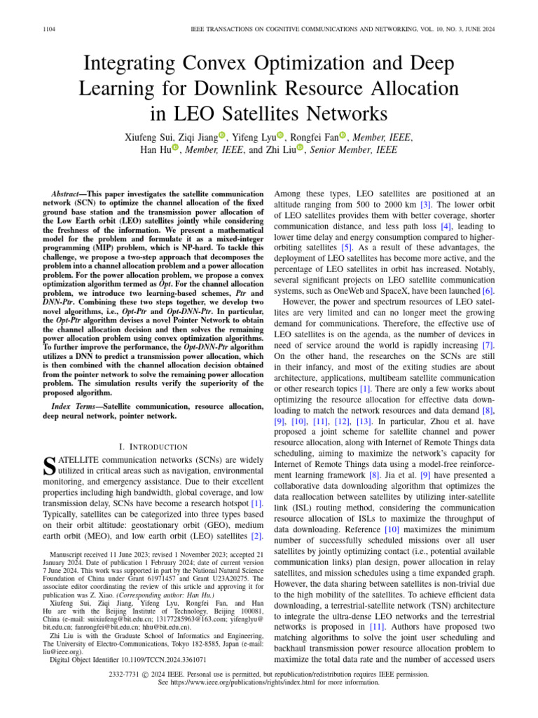 LEO Satellite Resource Allocation Optimization | PDF | Mathematical ...