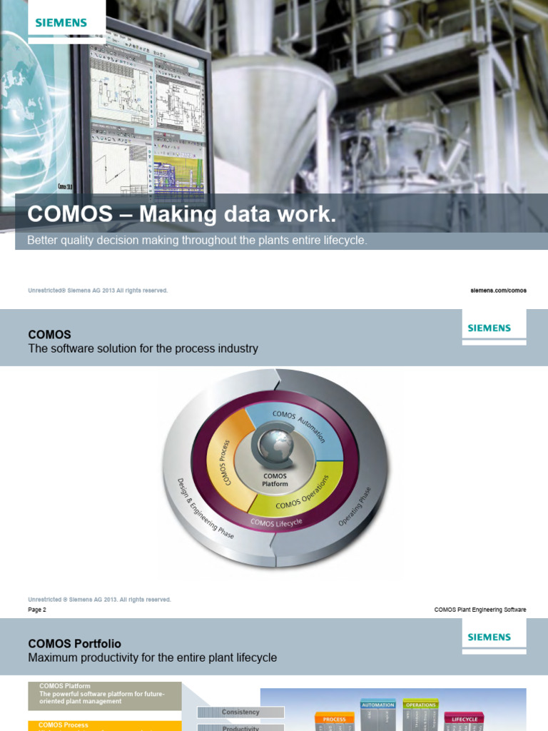 COMOS Plant Engineering Software Overview | PDF | Engineering | Automation