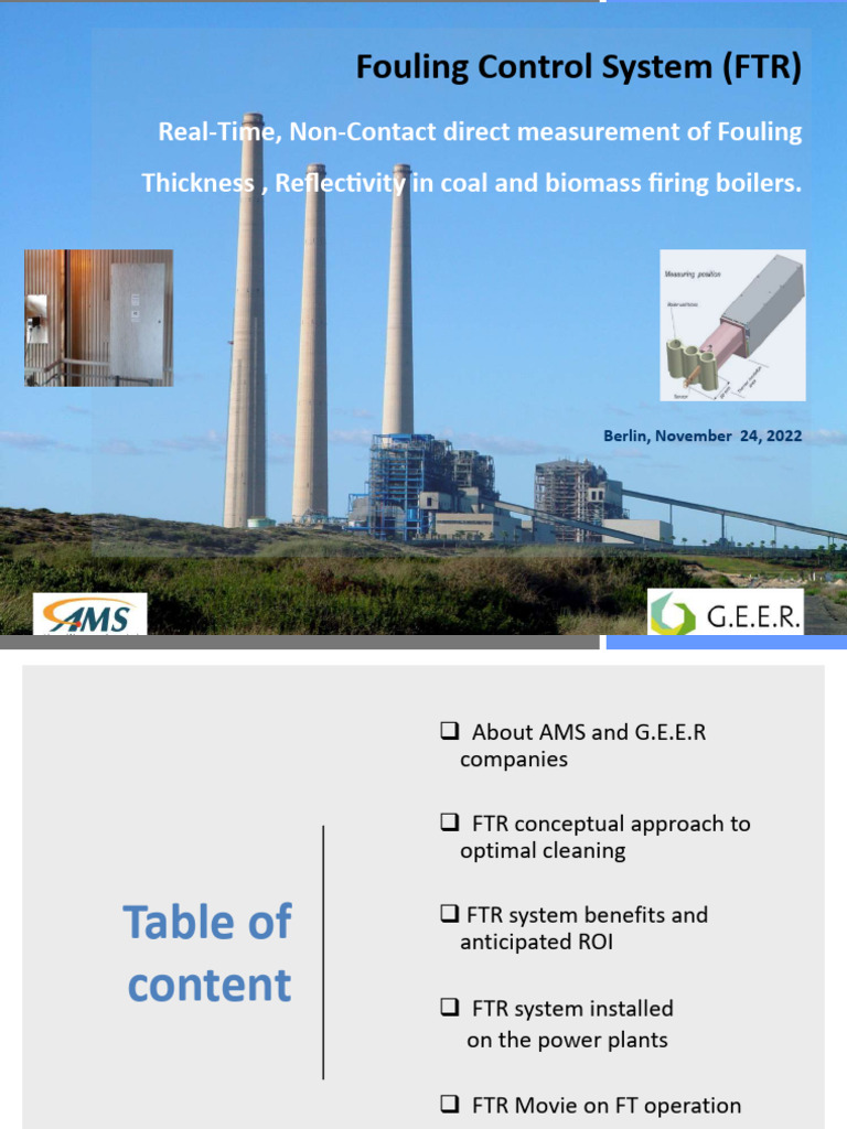 Real-Time Fouling Control System FTR | PDF | Boiler | Coal