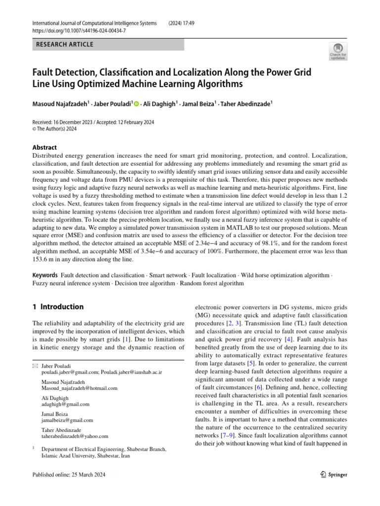 s44196-024-00434-7 Fault Location | PDF | Machine Learning | Electric ...