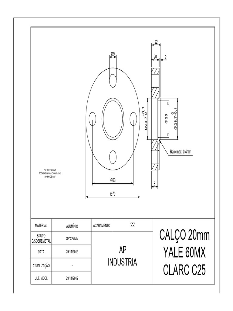 CALÇO 20MM POLIA YALE 60MX CLARC C25-Model | PDF