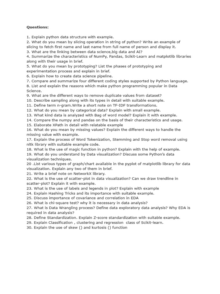 Python Data Science Concepts and Coding | PDF | Data Analysis | Python ...