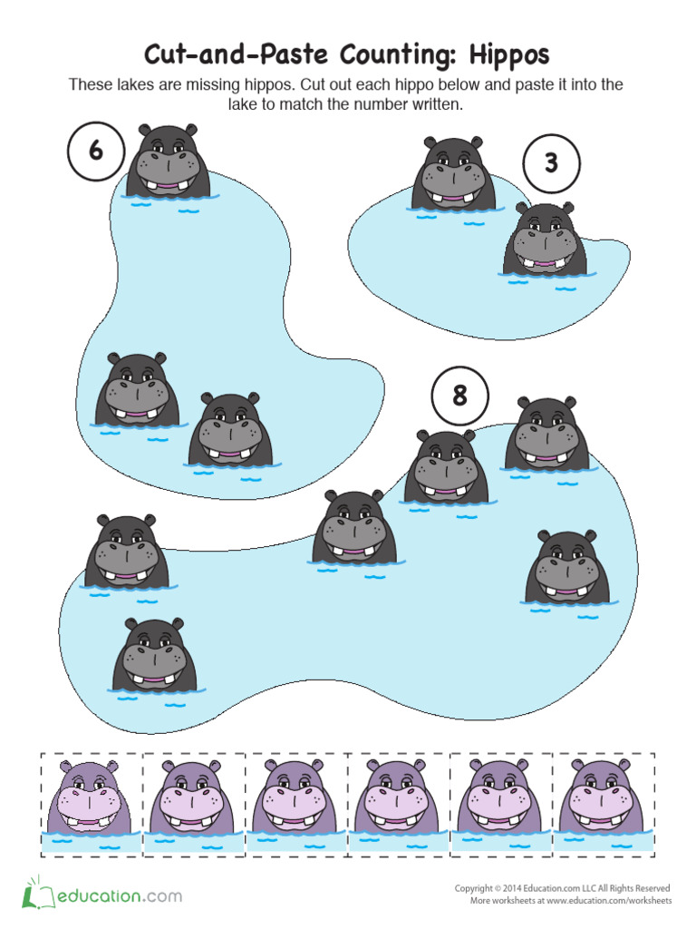 Cut and Paste Counting Hippos | PDF