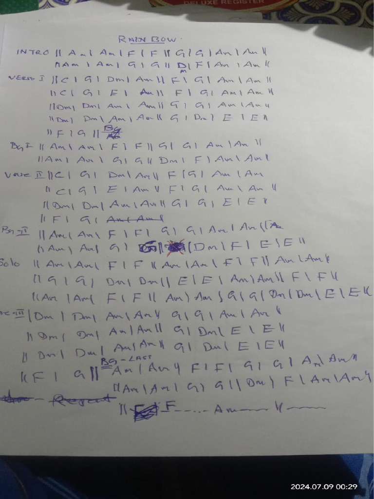 Rain bow chords pdf