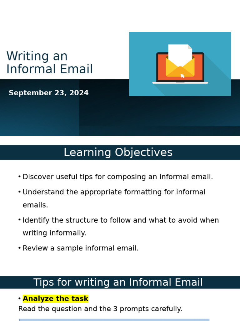 Writing An Informal Email | PDF
