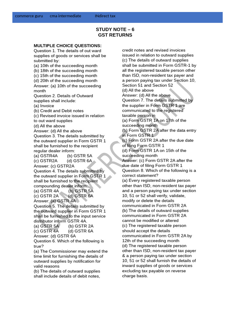 GST Returns | PDF | Government | Public Finance