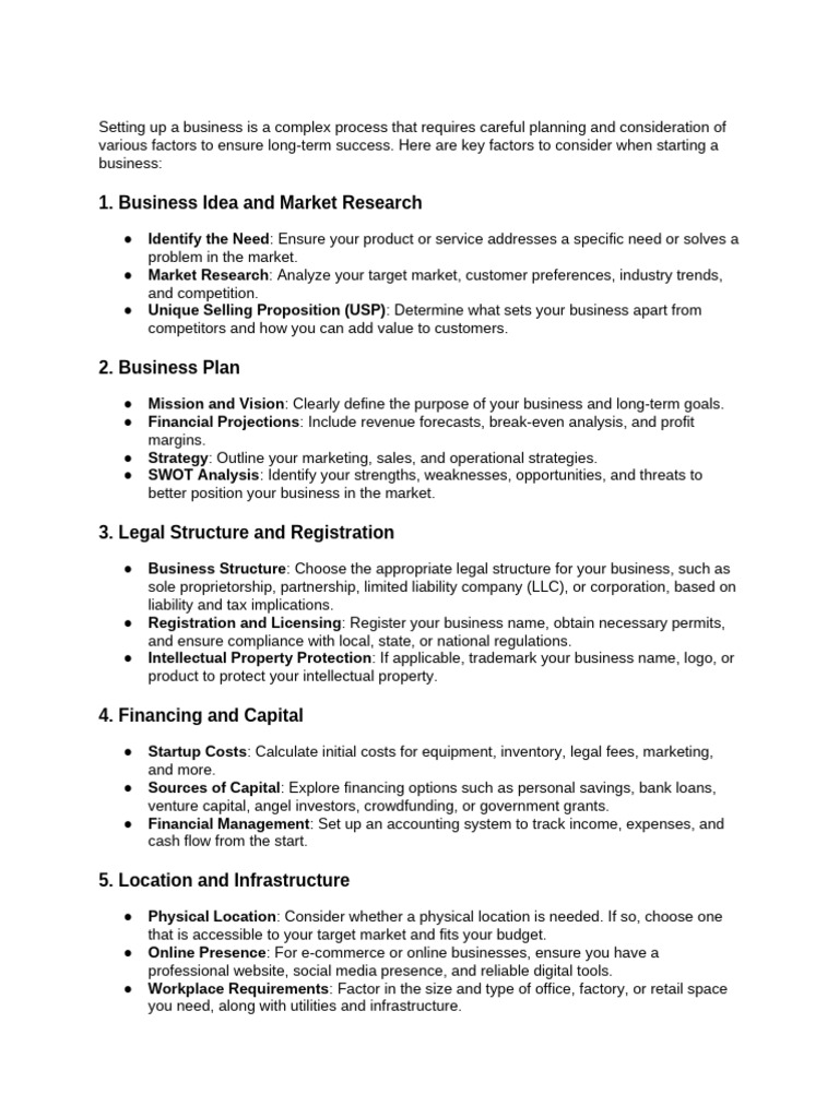 Essential Steps to Start a Business | PDF | Employment | Business