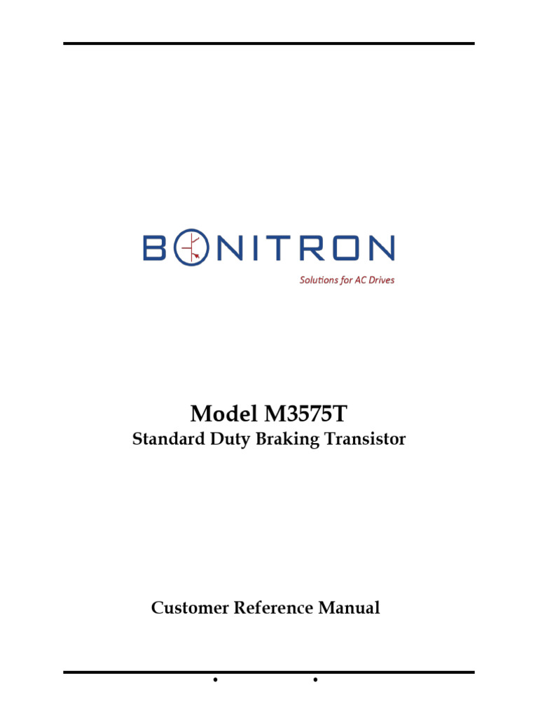 M3575T Braking Transistor Manual | PDF | Amplifier | Power Supply