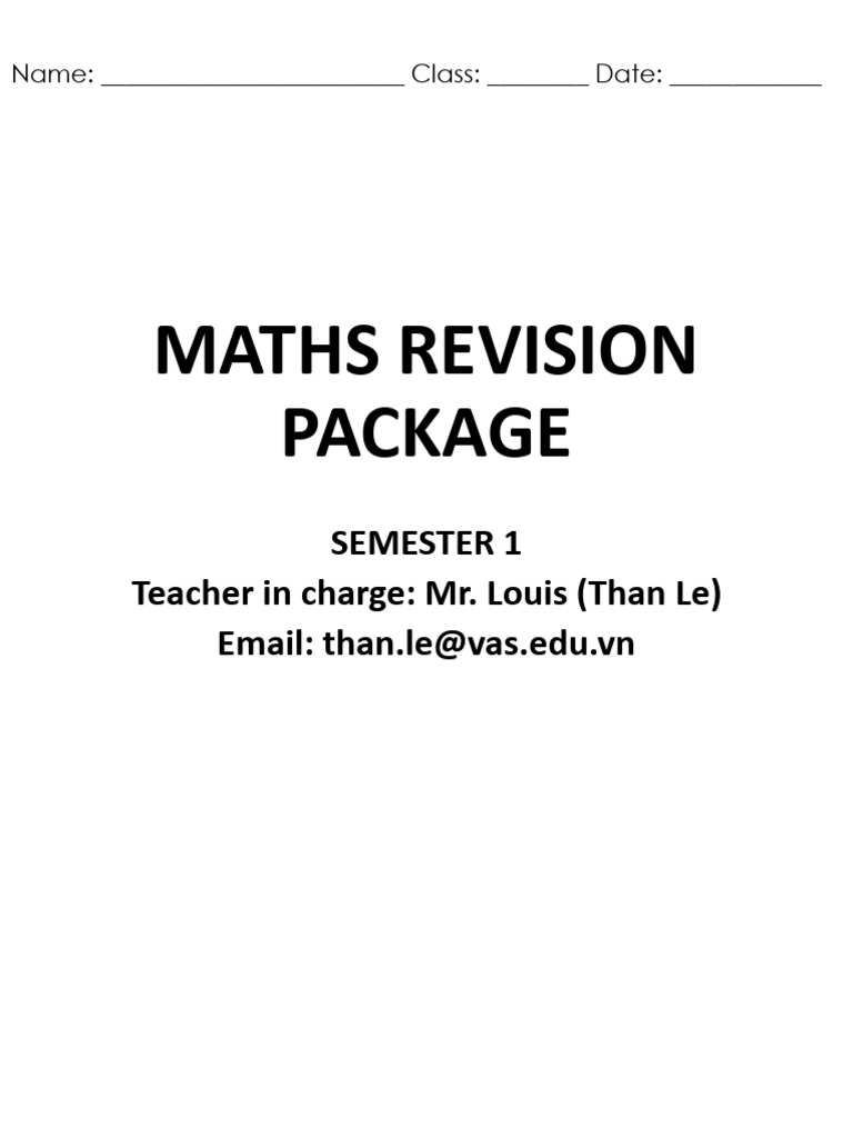 Stage 3 Maths Revision Package | PDF