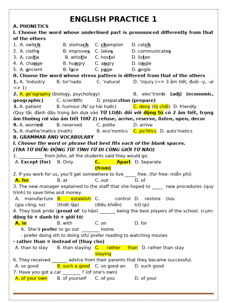 English Phonetics and Grammar Practice | PDF | Water | Cooking