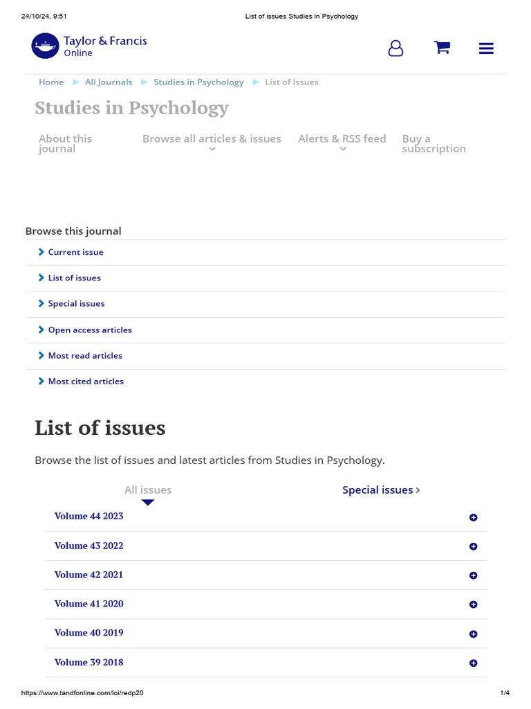 List of Issues Studies in Psychology | PDF | Science