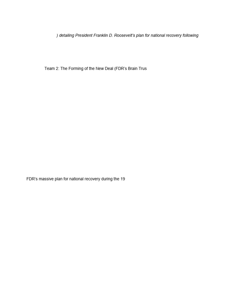 New Deal Student Investigation | PDF | New Deal | Franklin D. Roosevelt