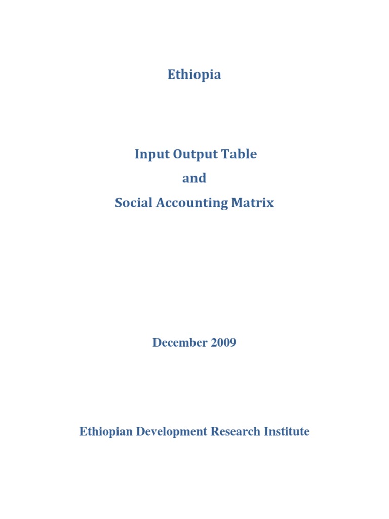 SAM Document With List of Tables | PDF | Input–Output Model ...