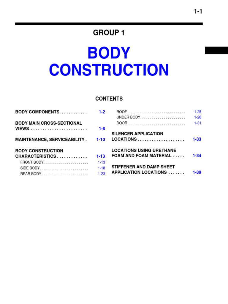 Body Construction and Components Guide | PDF | Trunk (Car) | Door