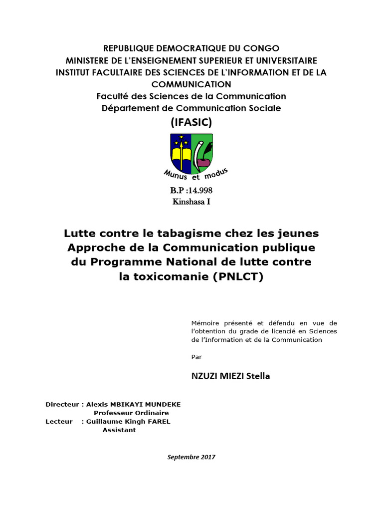 Lutte contre le tabagisme chez les jeunes | PDF | la communication ...