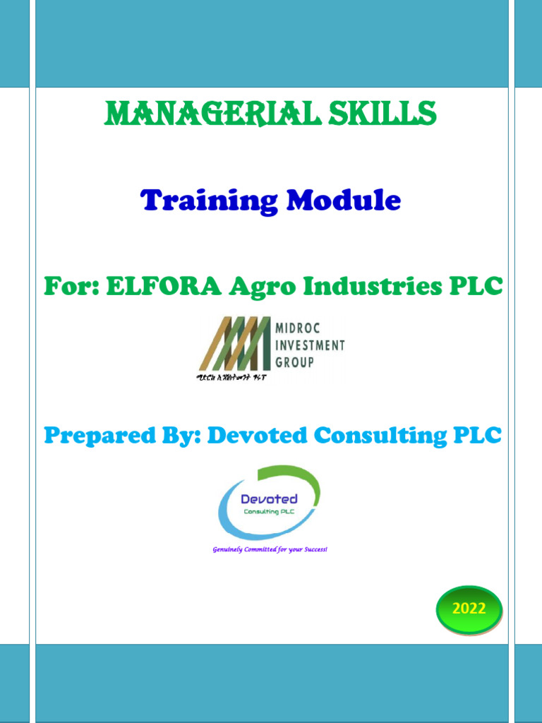 Managerial Skills Training Module | PDF | Goal | Policy