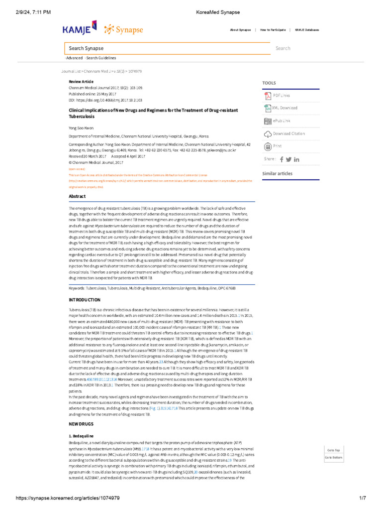 Clinical Implications of New Drugs and Regimens For The Treatment of ...