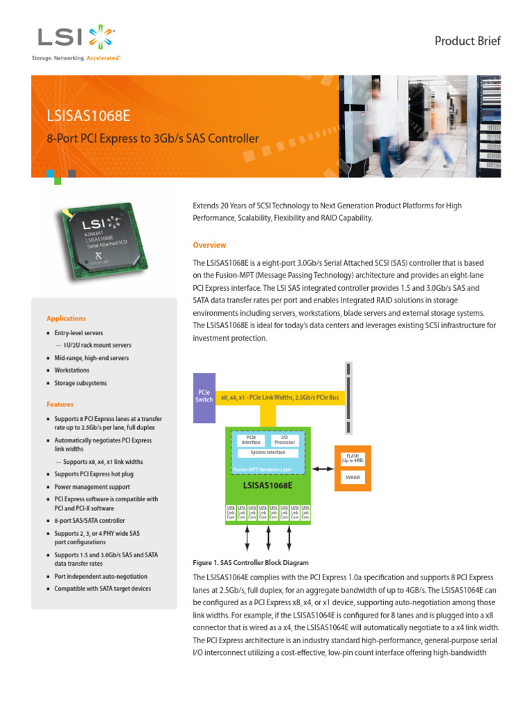 LSISAS1068e Product Brief | PDF | Computing | Computer Engineering