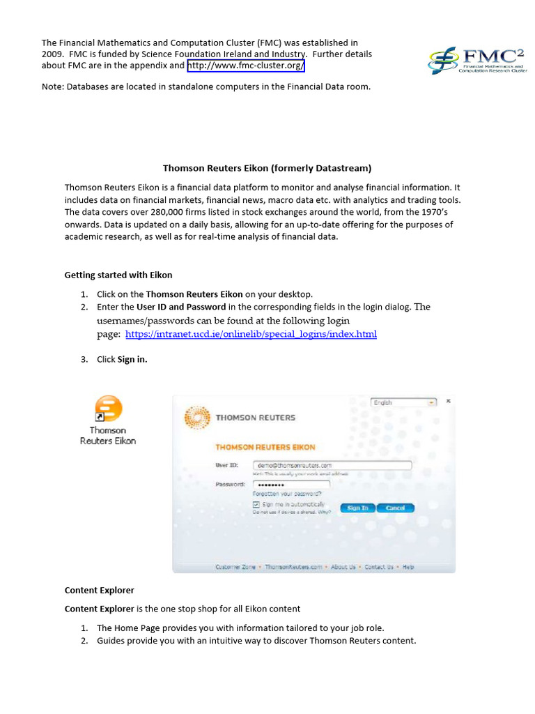Thomson Reuters Eikon User Guide | PDF | Microsoft Excel | Computing