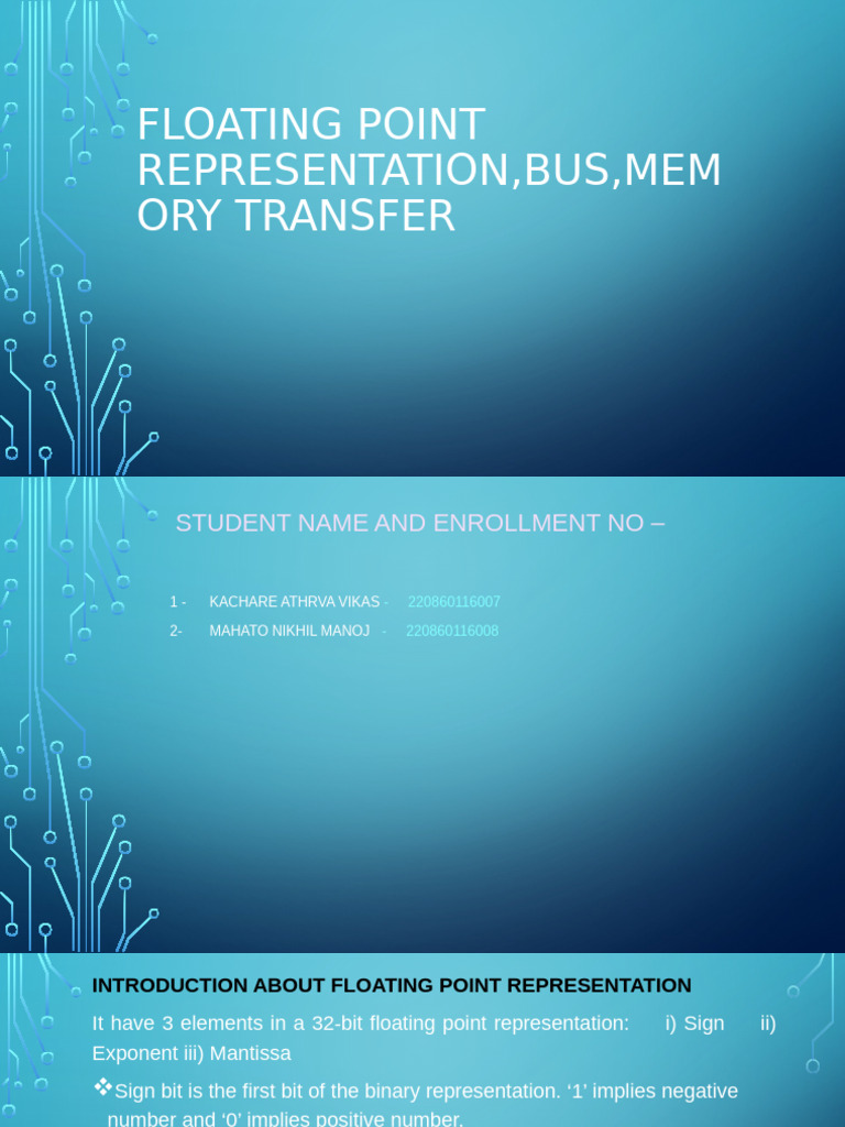 Floating Point Representation, Bus, Mem Ory Transfer | PDF | Numbers ...