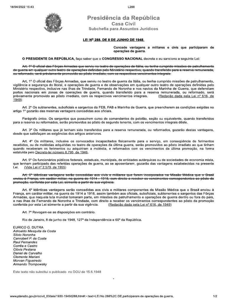 03 lei no 288 de 8 de junho de 1948 pdf