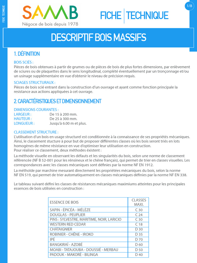 Propriétés et caractéristiques du bois massif | PDF | Bois (matériau de ...