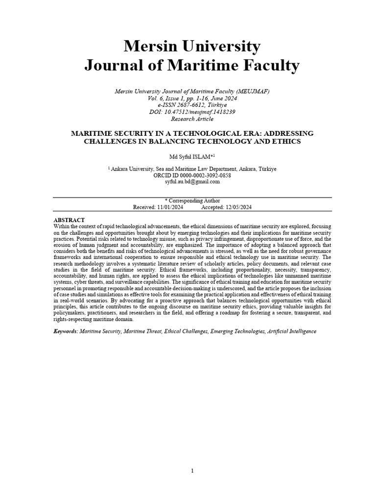 Ethical Challenges in Maritime Security | PDF | Computer Security ...