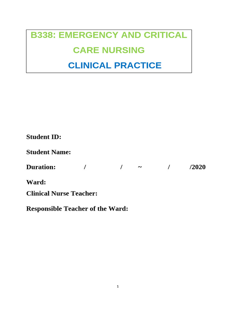 Emergency and Critical Care Nursing Guide | PDF | Nursing | Intensive ...