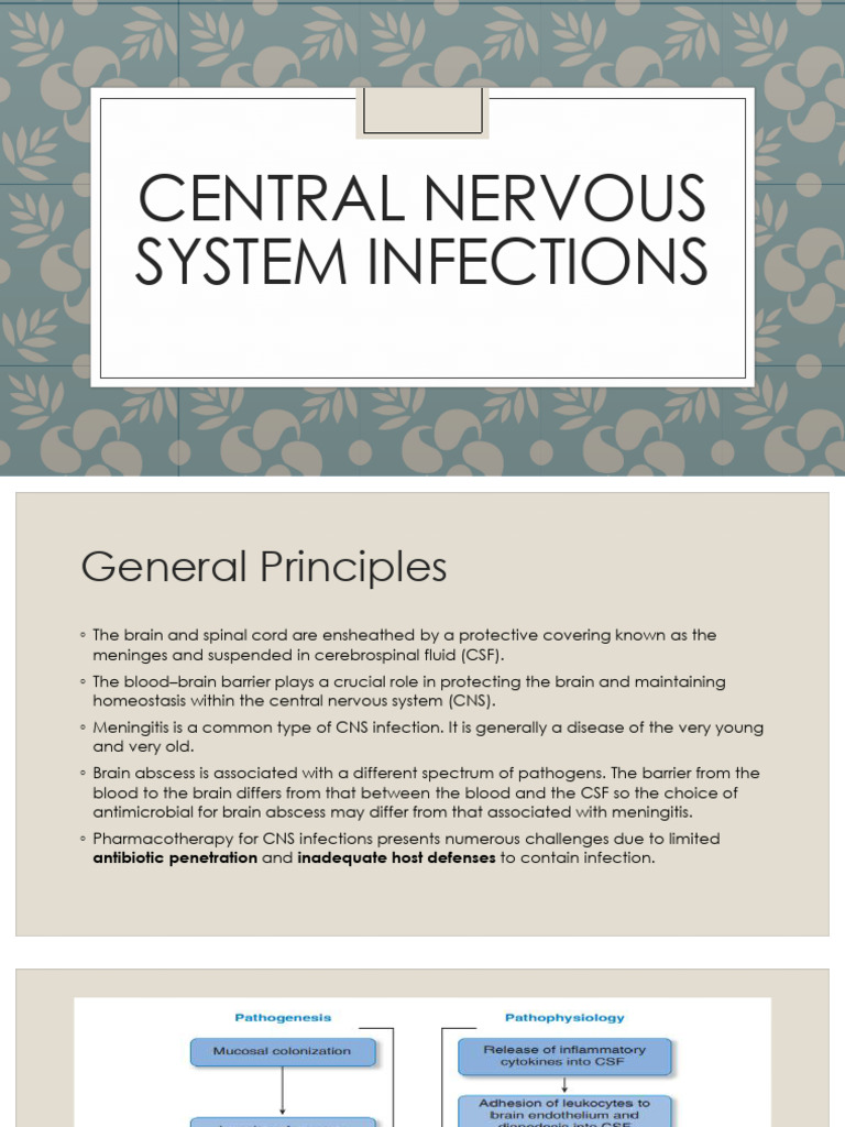 3-Central Nervous System Infections | PDF | Meningitis | Infection