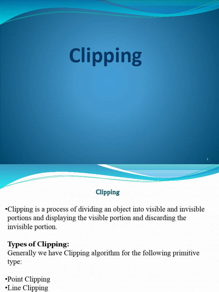 Curve Clipping in Computer Graphics | PDF | Graphics | Computer Graphics